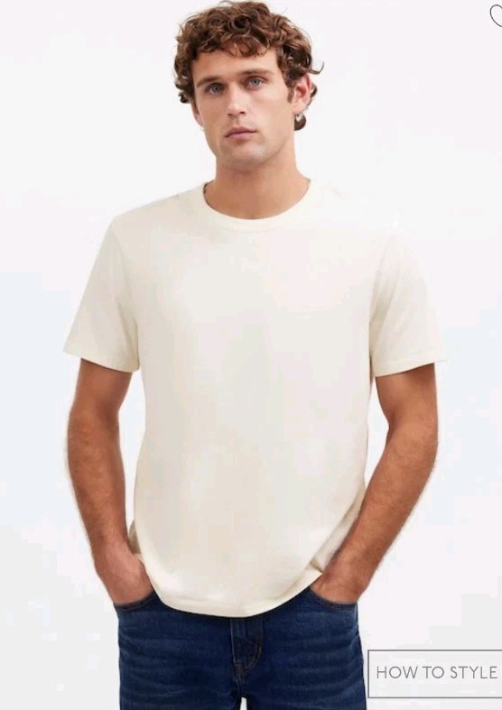 Madewell Garment Dyed Allday Crewneck Tee Lighthouse Ivory Mens XS XSMALL NWT gallery