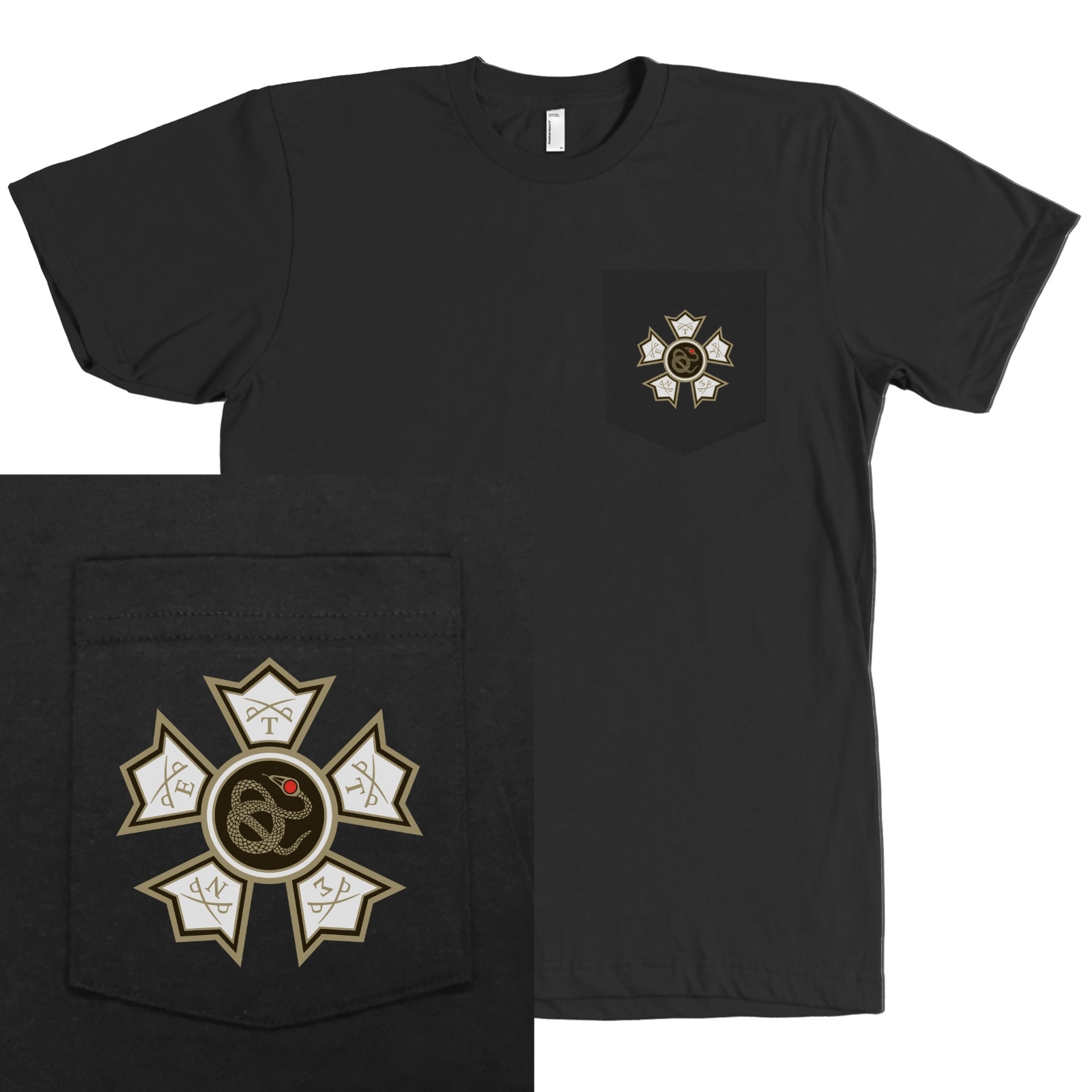 Sigma Nu Fraternity Bella + Canvas POCKET Shirt Sig Nu Badge gallery