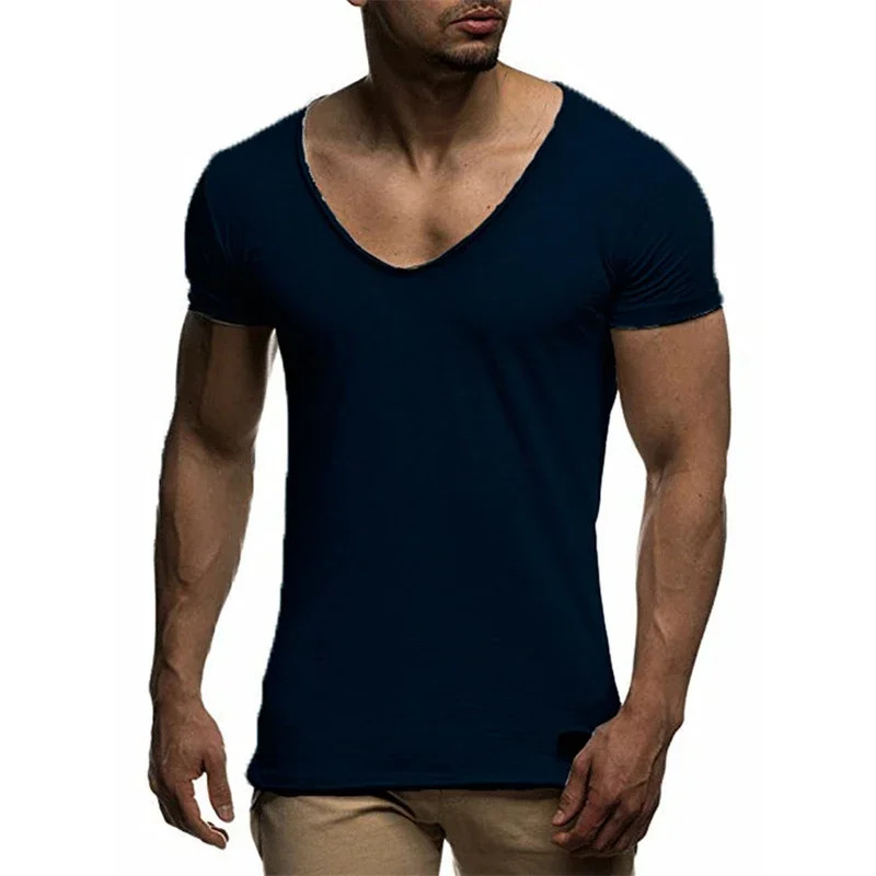 2026 New Men's T Shirt Fashion Chicken Heart V Collar Recreation. gallery