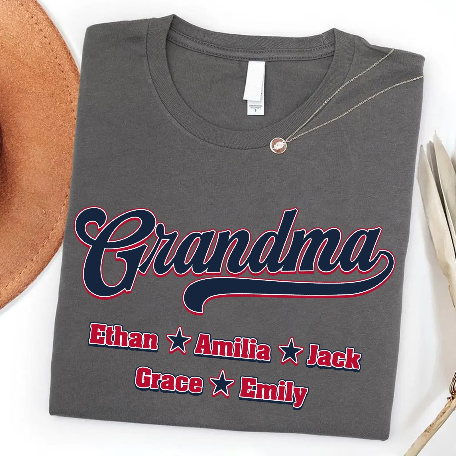Personalized Baseball Grandma Shirt Grandkids Name Game Day Gift Sports Nana Tee gallery