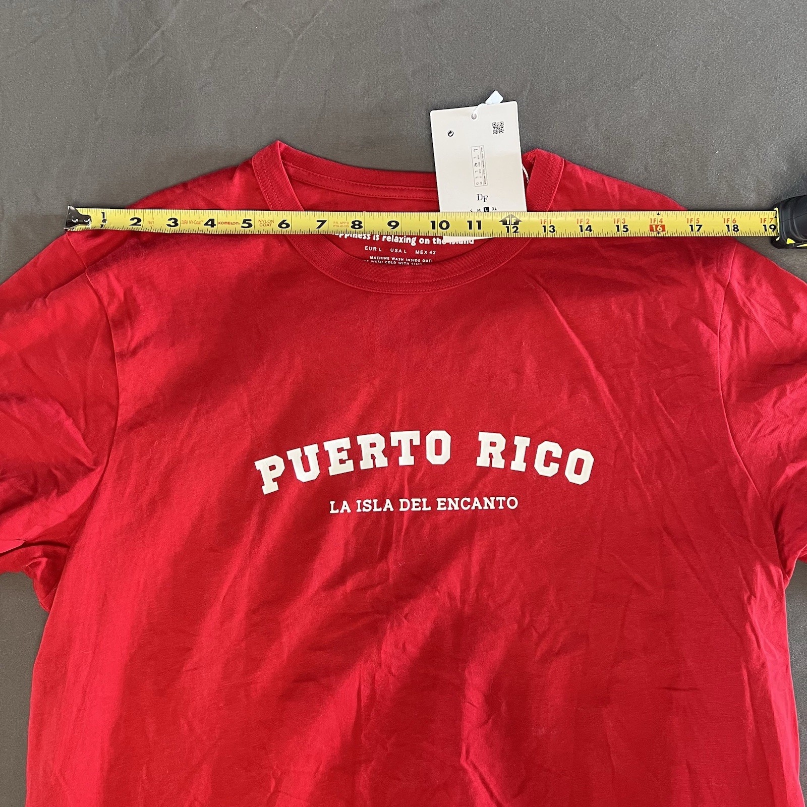 NWT Denim & Flower Men’s Red “Puerto Rico” T-Shirt Size Large gallery