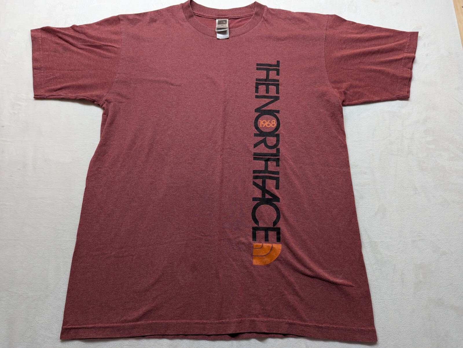 The North Face Shirt Red Maroon Text Logo Established 1968 Medium gallery