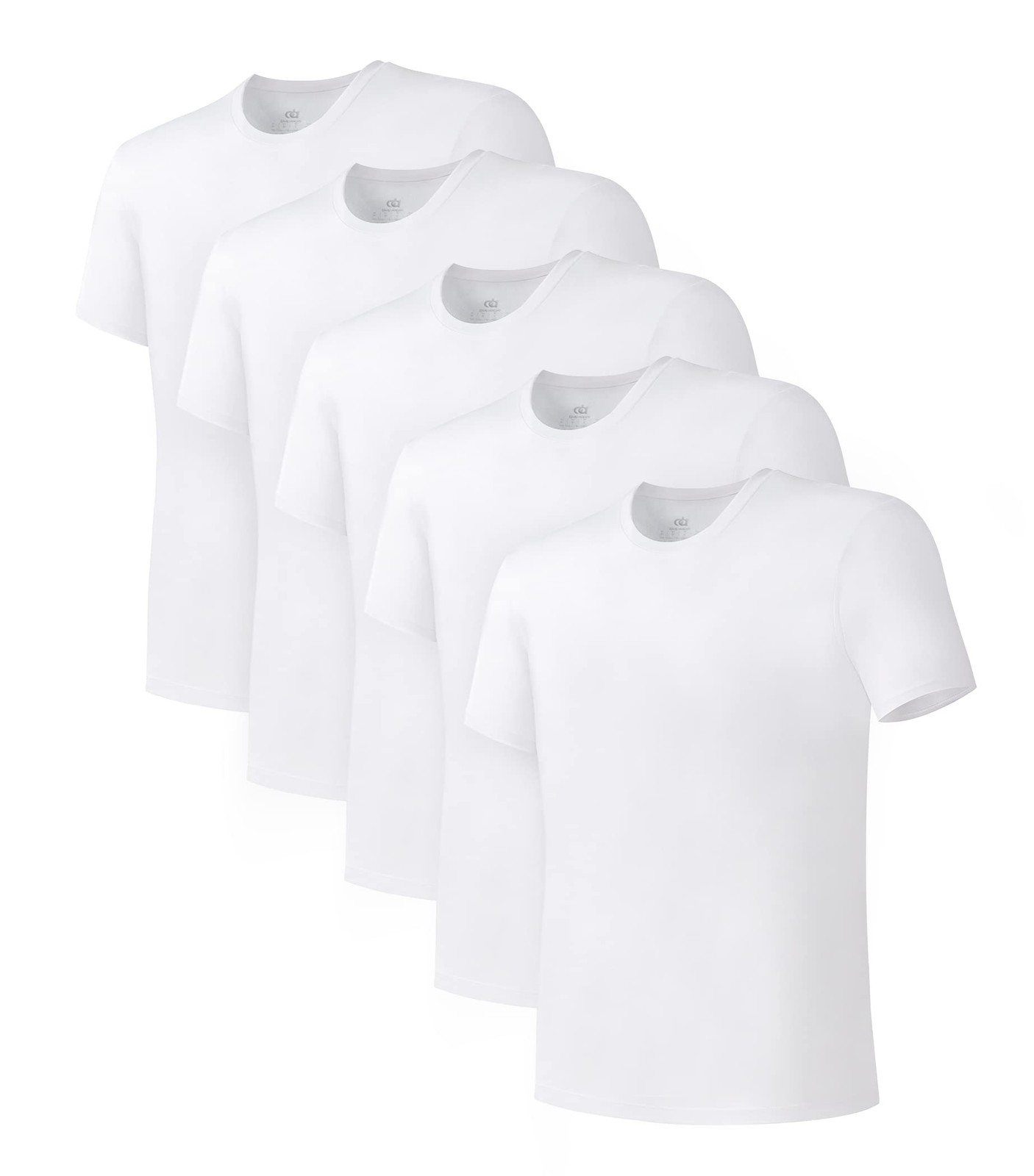 DAVID ARCHY Men’s Undershirt Bamboo Rayon MoistureWicking White TShirts Stret…
