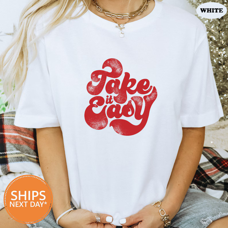 Take It Easy Bohemian Comfort Tee Retro Vintage Style Relaxed gallery
