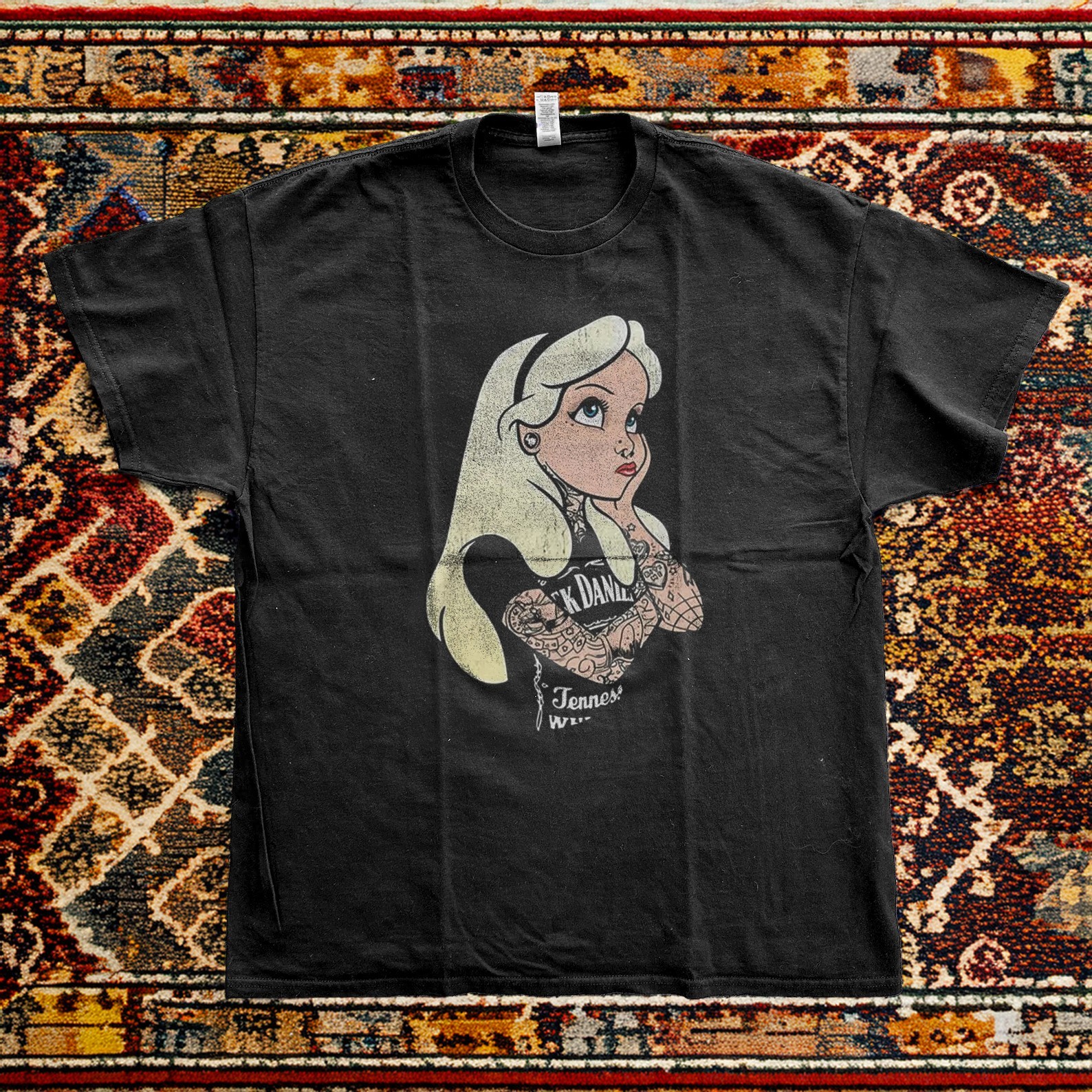 NEW! Alice in Wonderland Black Cotton T-shirt gallery