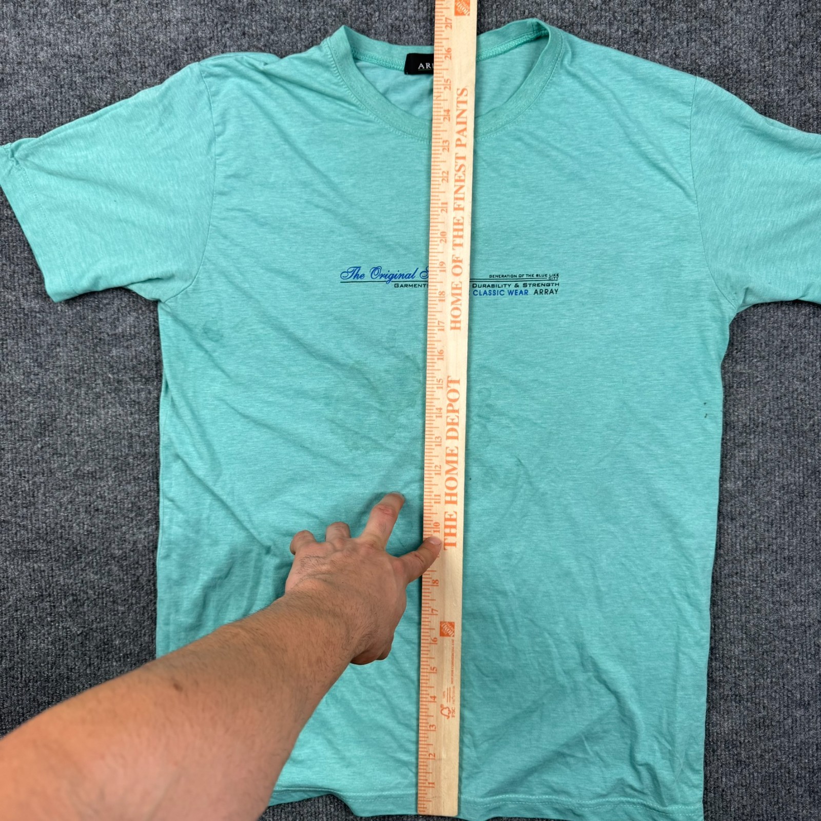 Array The Original Sports T-Shirt Men XXL Fits Large Teal Graphic Stained AS IS gallery