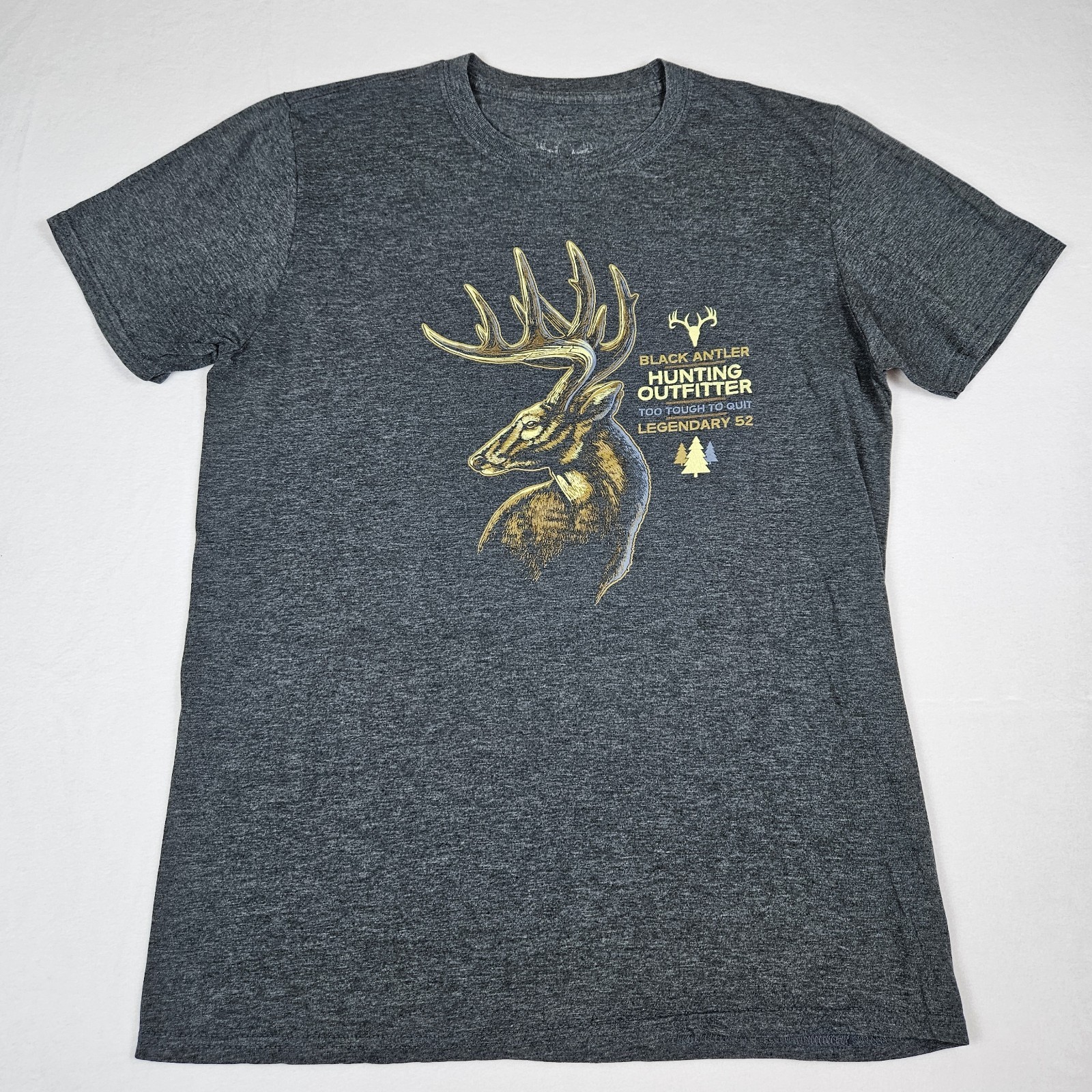Black Antler Hunting T-Shirt Mens M Too Tough To Quit Gray Legendary 52 Outdoor gallery