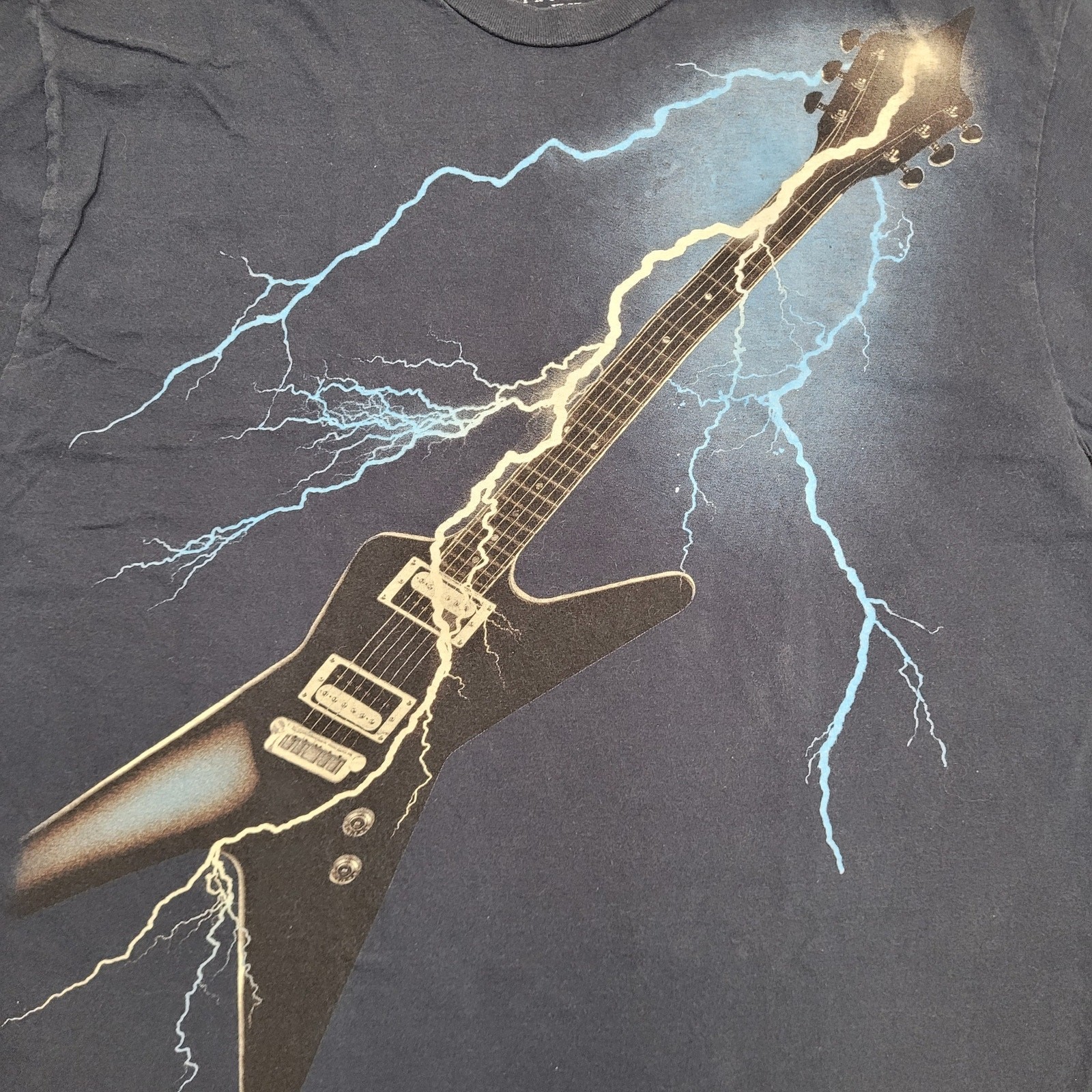 Electric Guitar Lightning Shirt M/L 21x27 Navy-Blue gallery