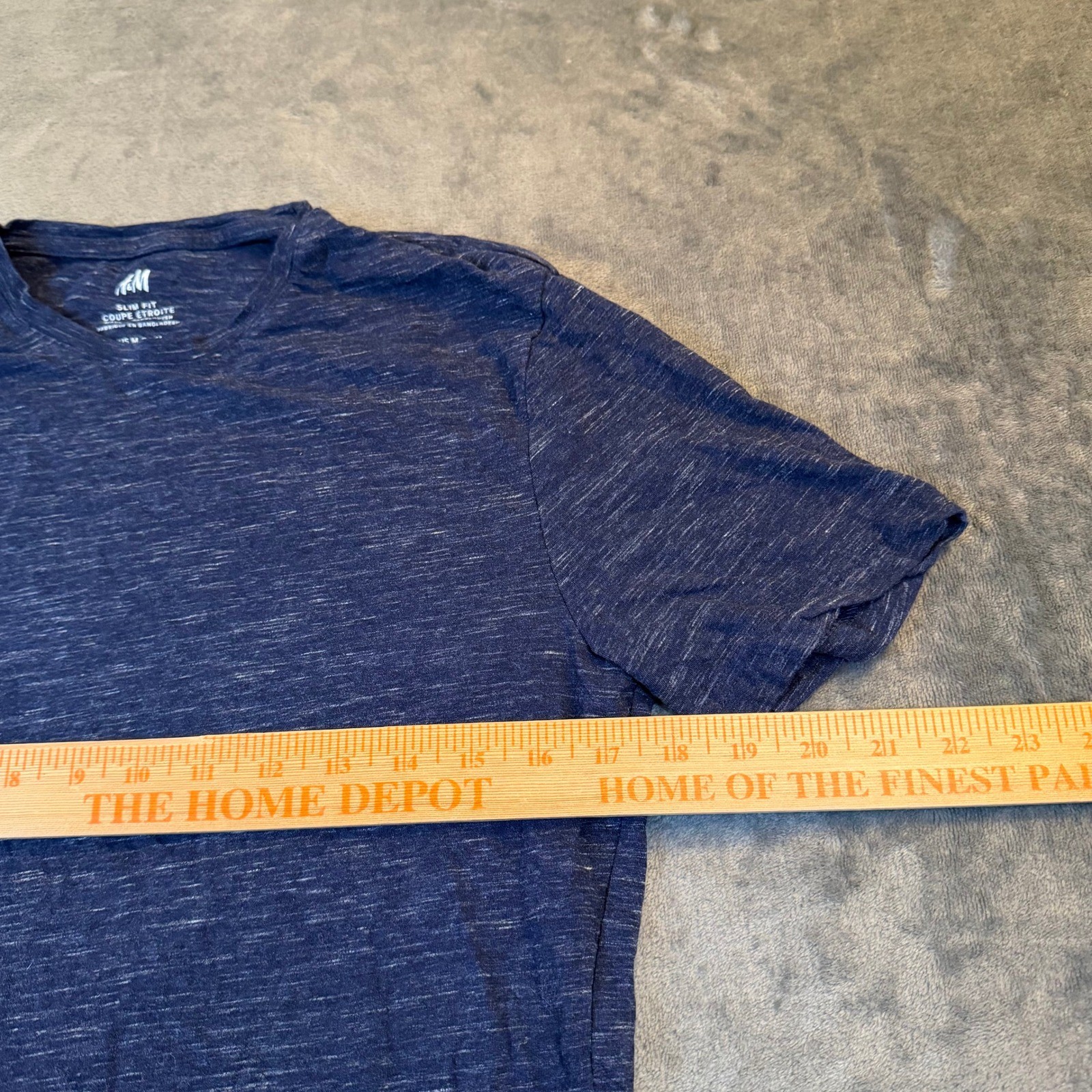 H&M Slim Fit T Shirt Mens Medium Blue Heathered Stretch Short Sleeve gallery