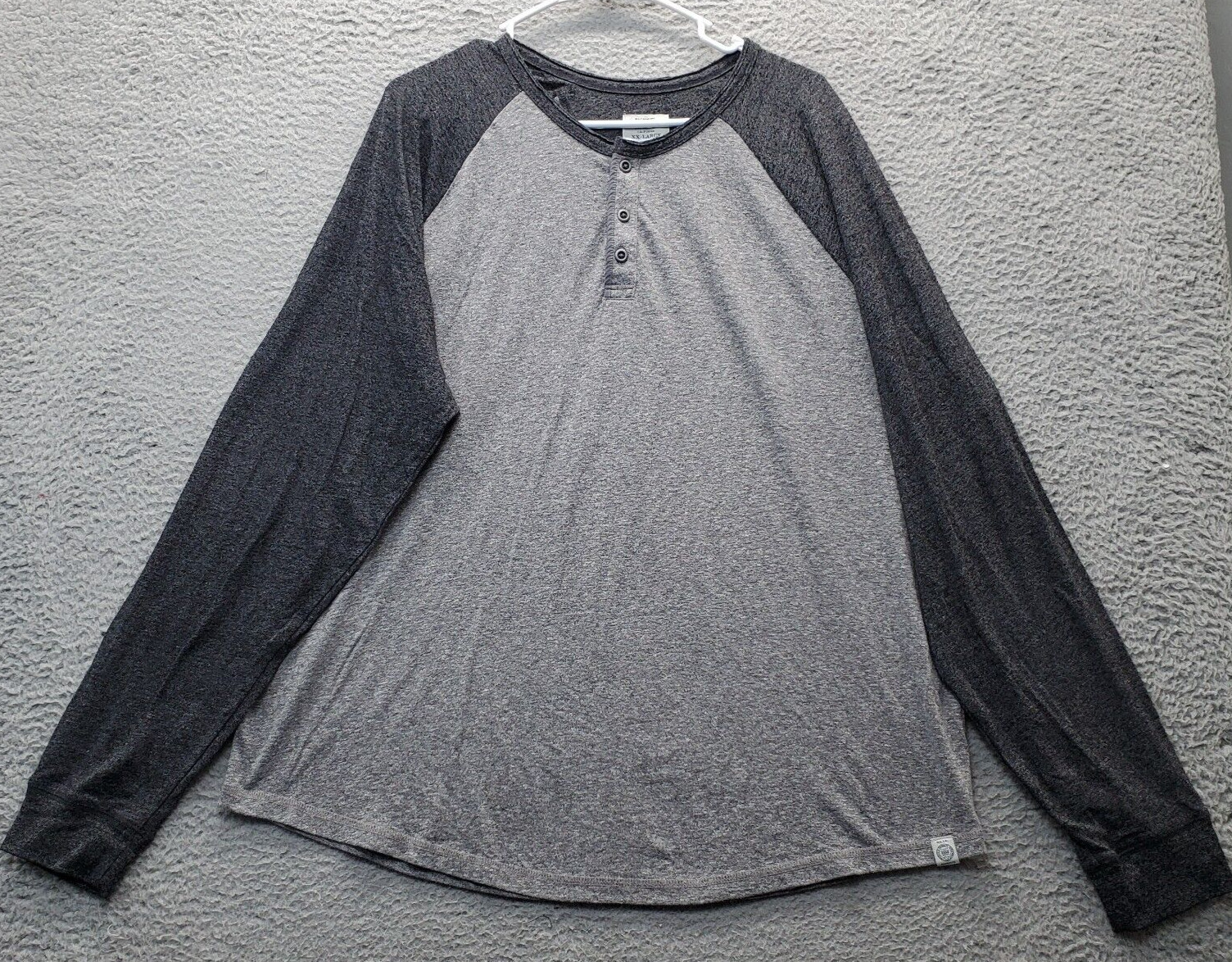 Lucky Brand Henley Shirt Mens 2XL Multi Colorblock Stretch Down Shoulder Sleeve gallery