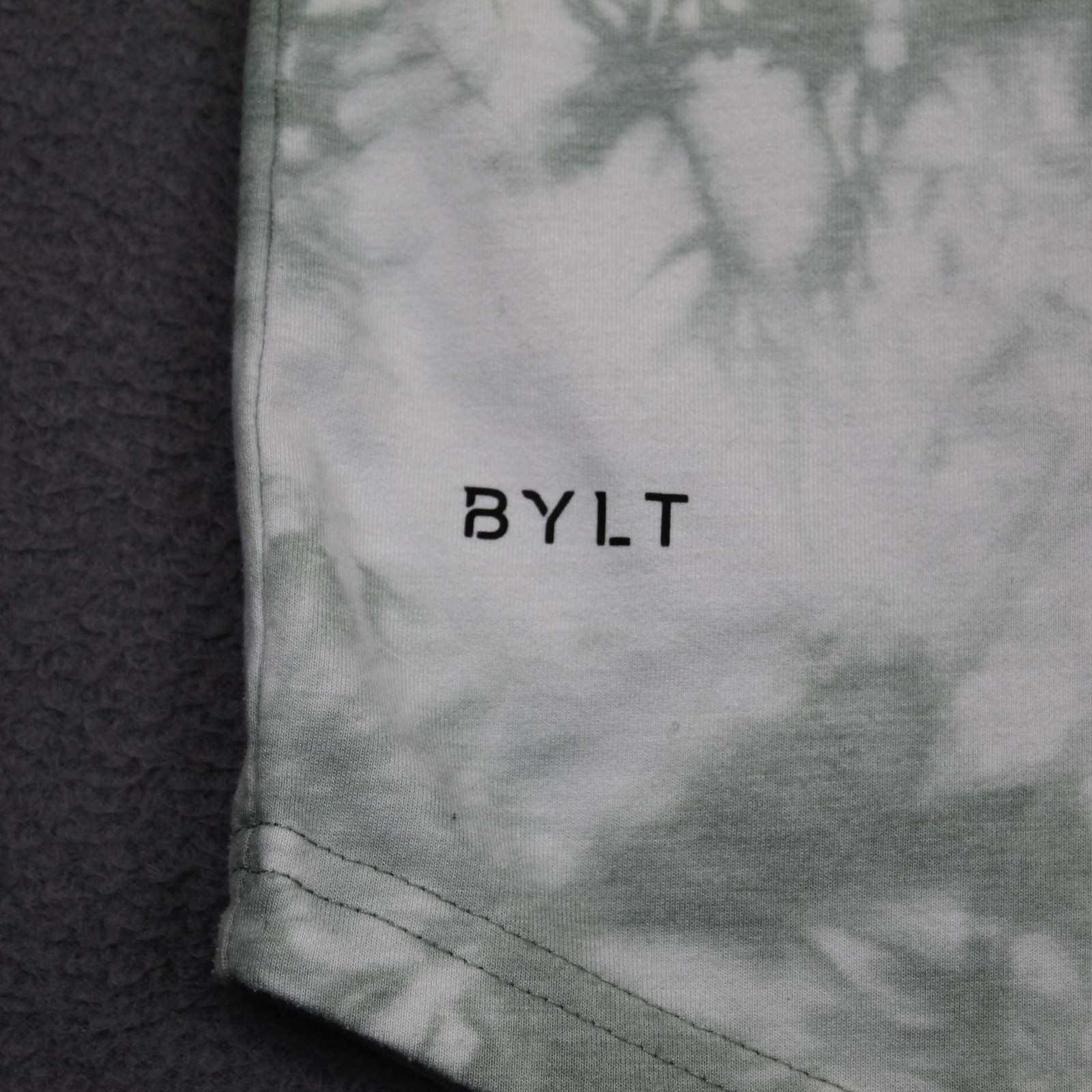 BYLT Shirt Mens XL Green White Cloud Dye Tee Short Sleeve Stretch Casual Soft gallery