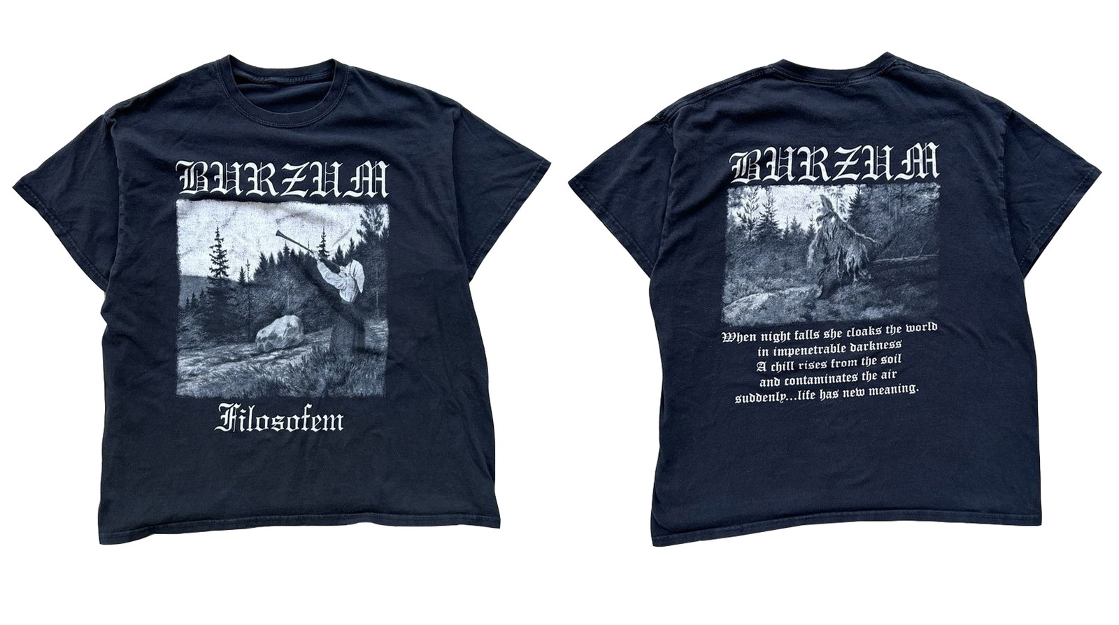 NEW 00s 1Burzum Filosofem Promo Punk Metal T-Shirt Reprint Size S-5XL