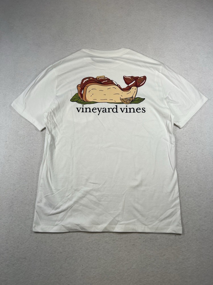 Vineyard Vines Lobster Roll Whale Short-Sleeve Pocket Tee White Men’s Size L