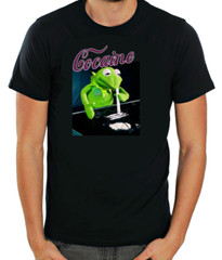 Frog Cocaine, Muppet Drug Short Sleeve White T Shirt Men G068