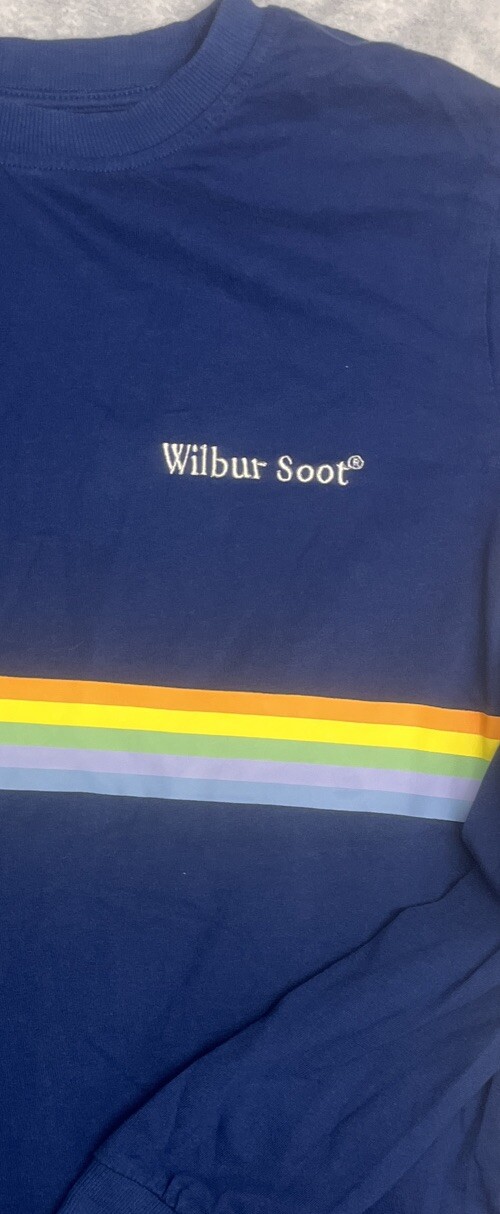 Wilbur Soot Shirt Rainbow Stripe Long Sleeve Crewneck Tee Men's Medium gallery