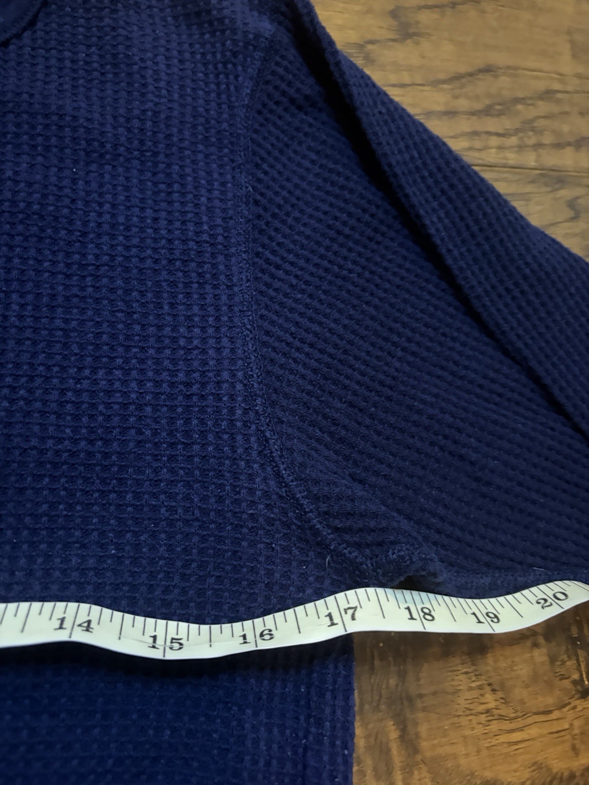 VTG Great Land Thermal Mens M Blue Polycotton Waffle-Knit Long-Sleeve Base 90s gallery
