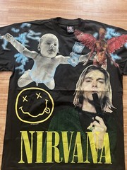Nirvana Kurt Cobain Band AOP Single Stitch T-Shirt M, XL , 2XL Modern Boot