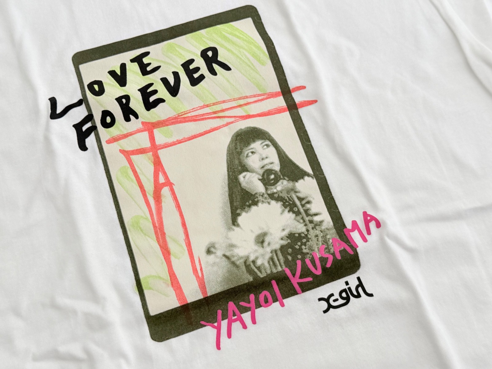 Yayoi Kusama x X-girl Unisex Adults T-Shirt NWT One Size White Japan gallery