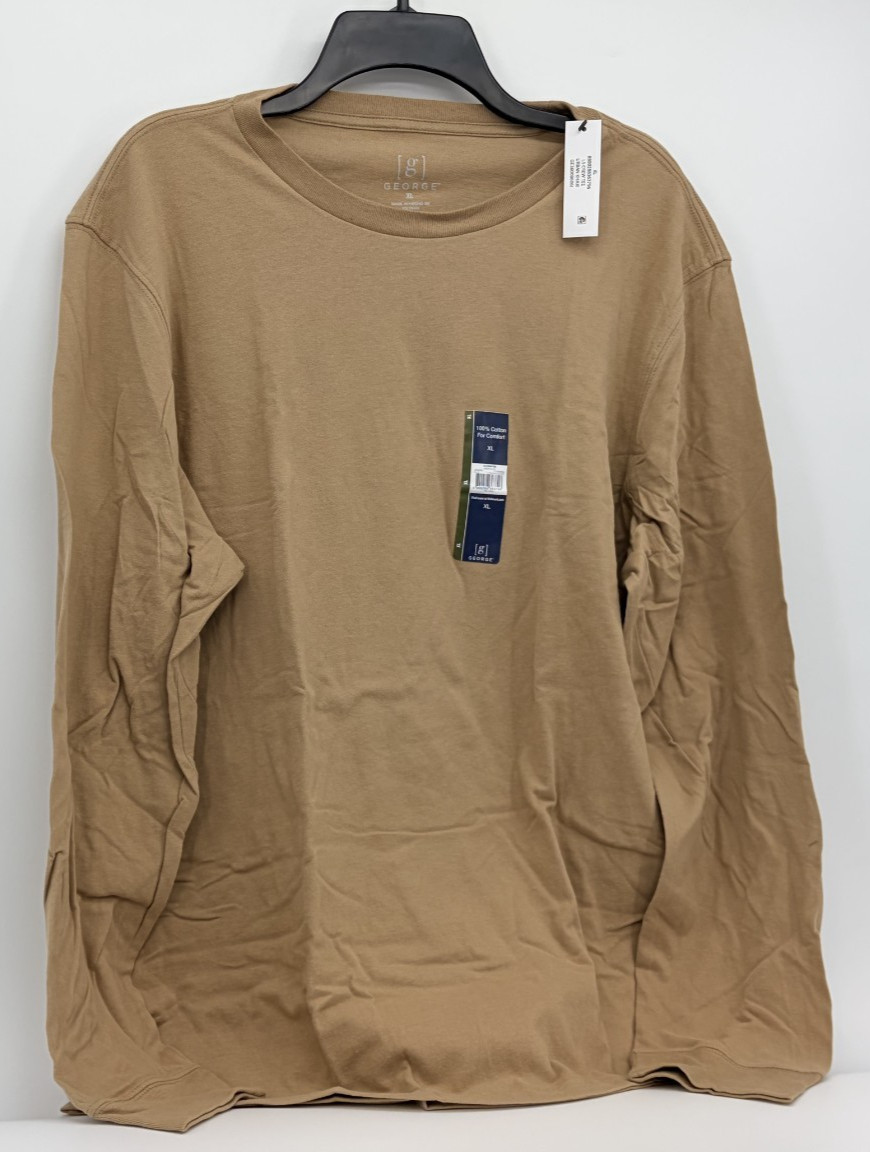 George Mens T-shirts Long Sleeve Easy Care Crew Neck Cotton XL gallery