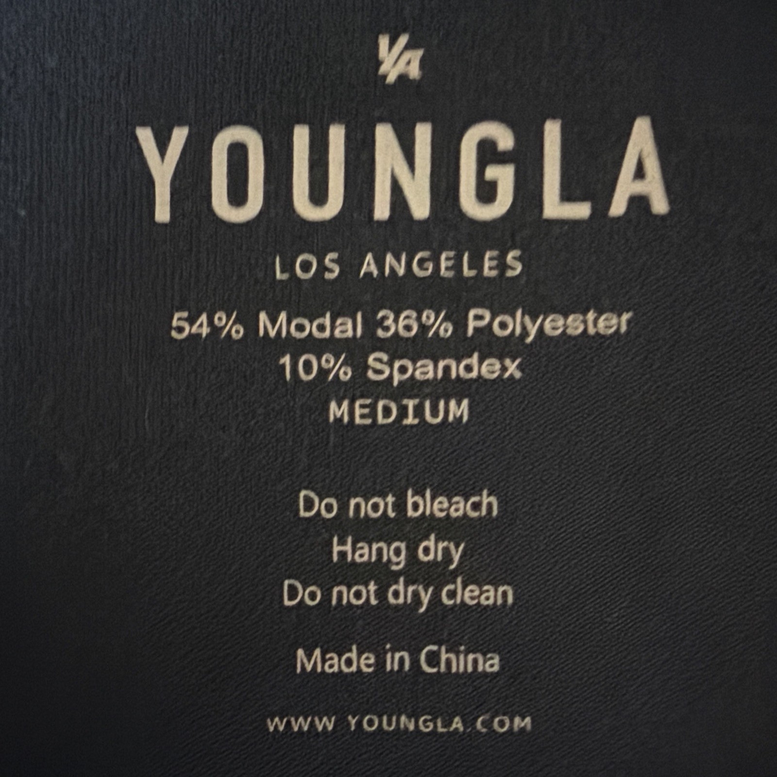 YoungLA Mens Medium Blue Modal Polyester Spandex Oversized Henley T-Shirt gallery