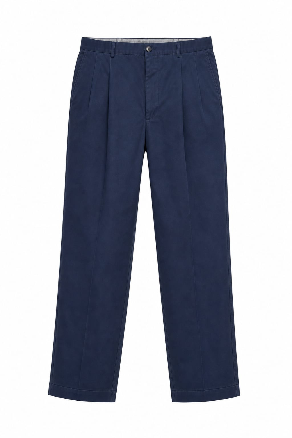1990s Navy Cotton Tailored Men’s Trousers Yuppie Style Size M