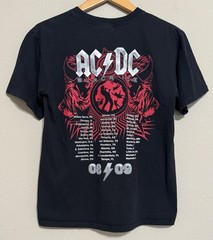Vintage AC/DC Rock N Roll Train Black Ice 08/09 Tour Band T-Shirt Medium Anvil