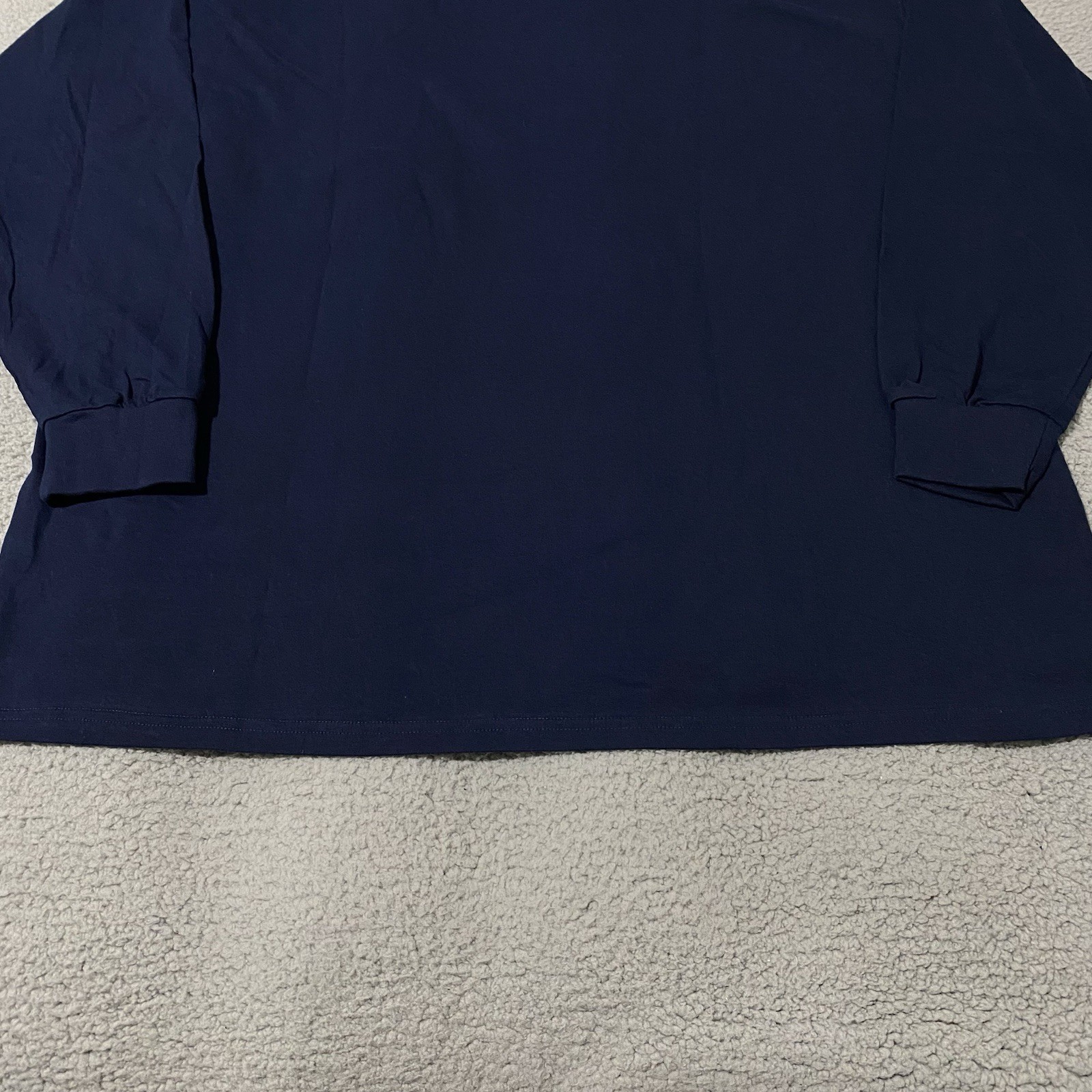 Vintage Russell Athletic Mock Neck Shirt Mens Large Navy Pro Cotton Blank NEW gallery