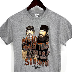 Duck Dynasty Uncle Si Dumb Things T Shirt MENS SMALL Gray AE TV Promo NWOT