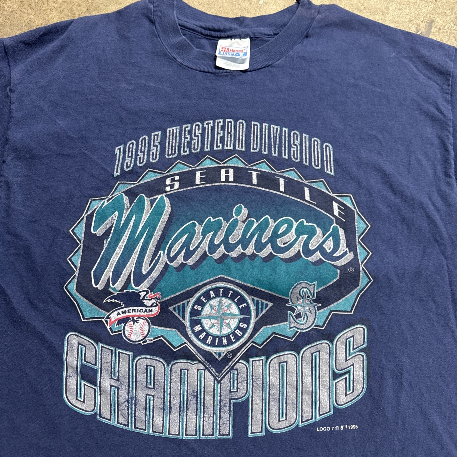 Vintage Seattle Mariners Shirt Mens XL Navy 90s Faded Baseball MLB 1995 USA gallery