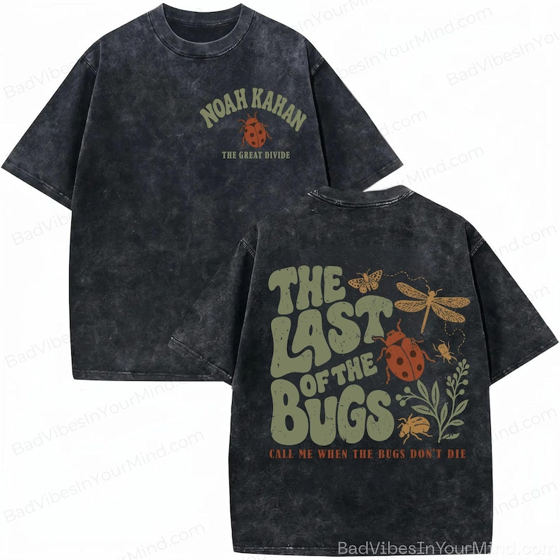 Noah Kahan The Last Of The Bugs Shirt Vintage Washed Graphic Fan Tee