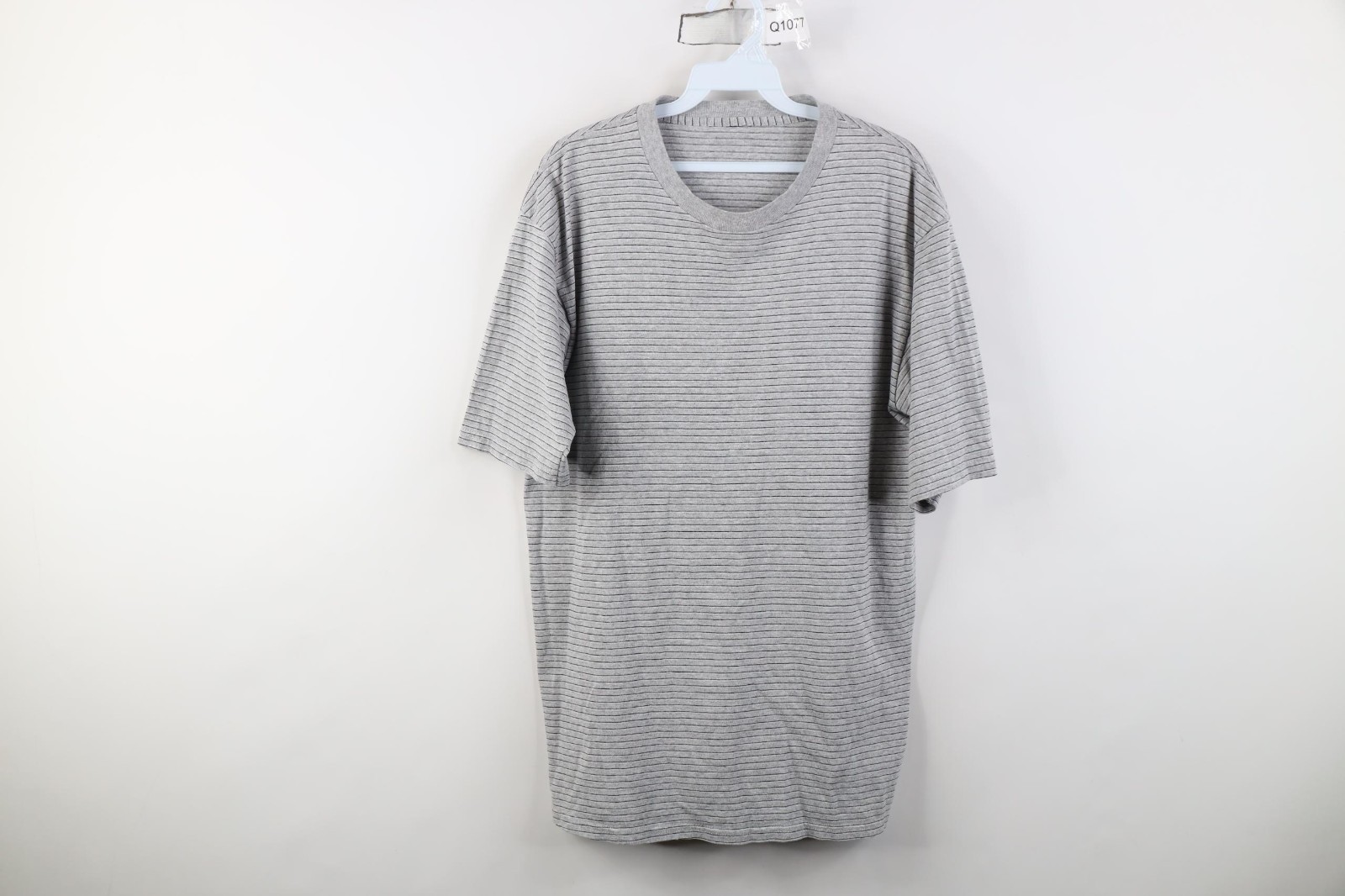 Vintage 90s Streetwear Mens Size Medium Blank Striped Short Sleeve T-Shirt Gray
