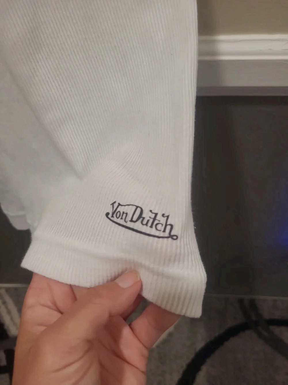 Von Dutch Originals Medium Mens Ribbed White Tank Slim Fit Scoop Neck gallery