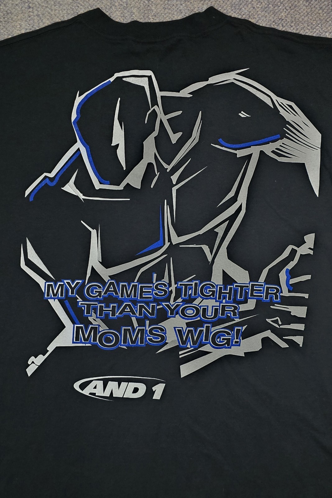 Vintage And1 Graphic Trash Talk T-Shirt XL Game Tighter Than Your Mom’s Wig gallery