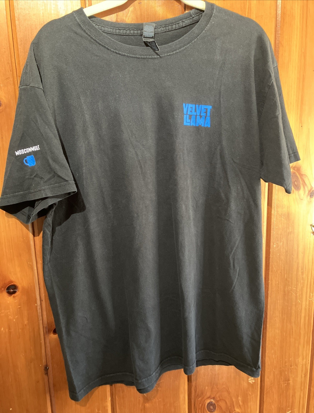 Velvet Llama Moscow Mule Premium Alcohol Logo Black Shirt M&O Large