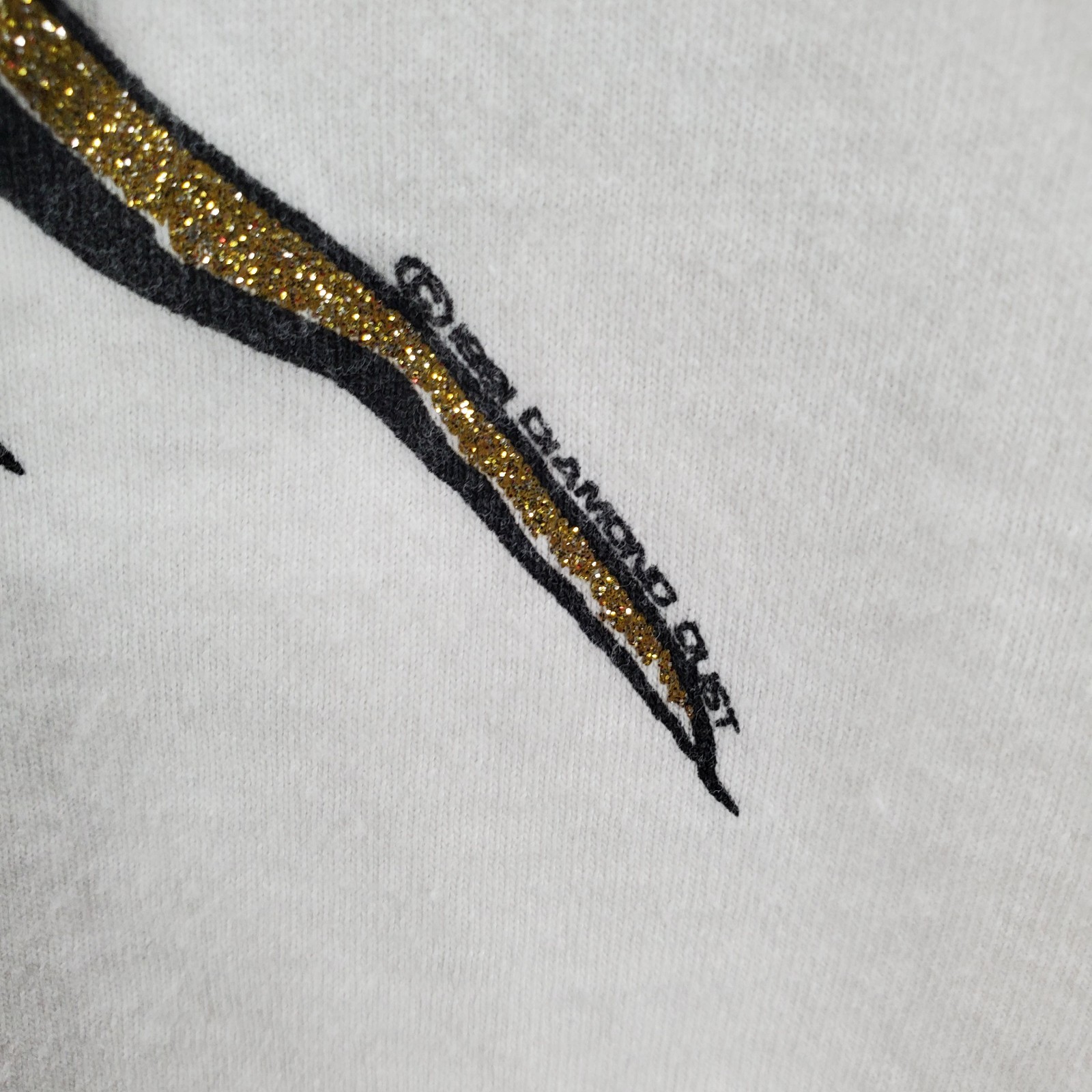 Vintage Diamond Dust Angel Fish T Shirt Medium Glitter White Single Stitch gallery