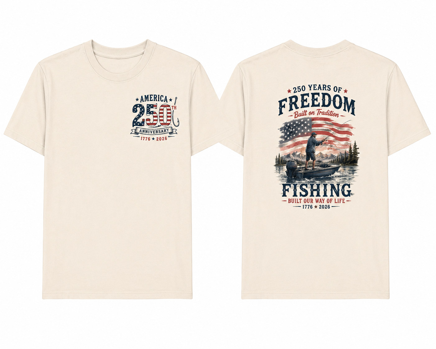 America 250th Anniversary Fishing T Shirt Patriotic USA 1776 2026 Tee gallery
