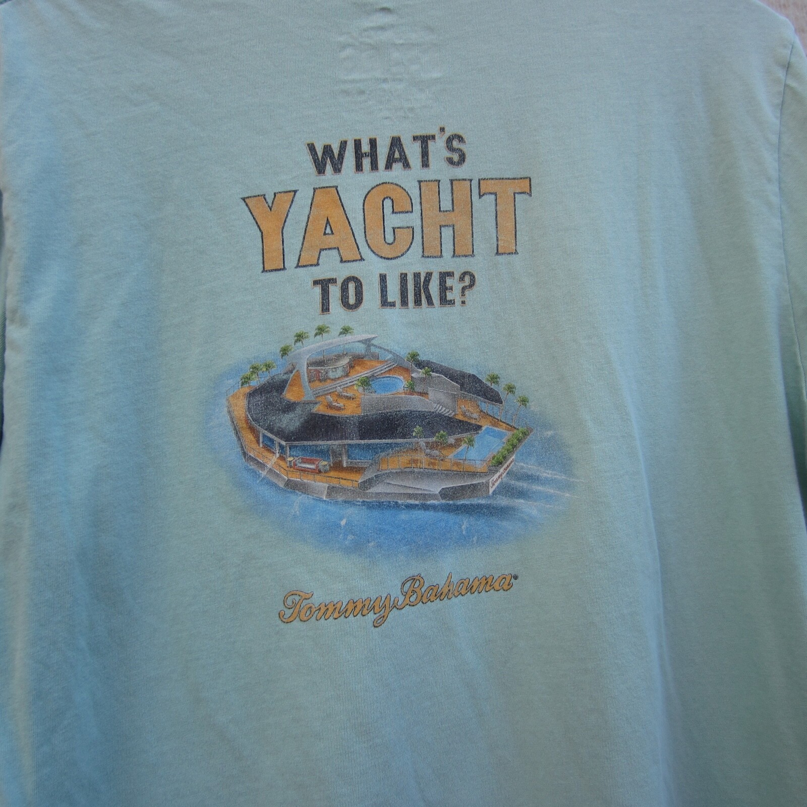Tommy Bahama Shirts Mens L Green UPS 50 Relax Whats Yacht To Like Graphic Hiking gallery