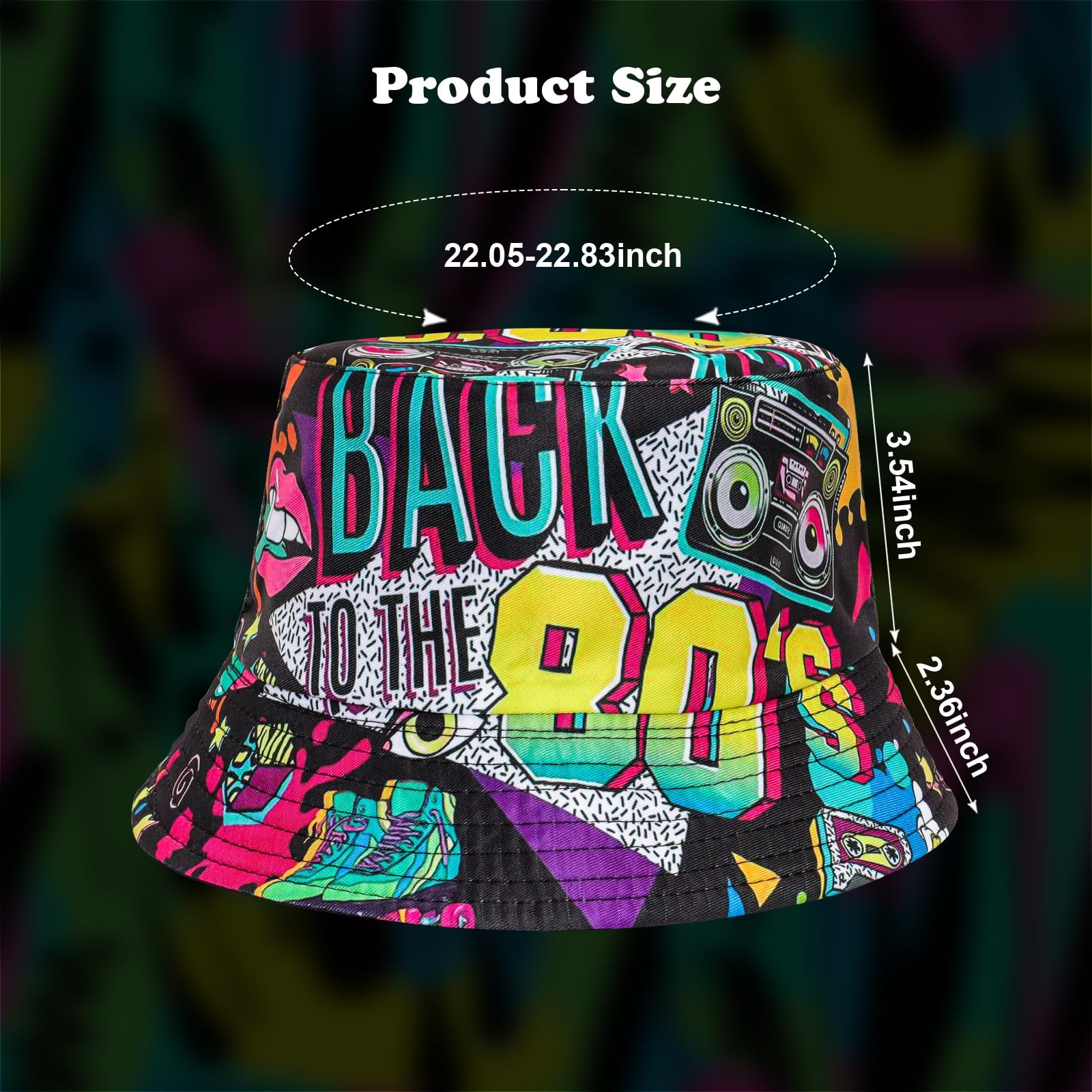 Fashion 80s 90s Bucket Hat for Men Women Outdoor Summer Beach Packable Sun Cap gallery