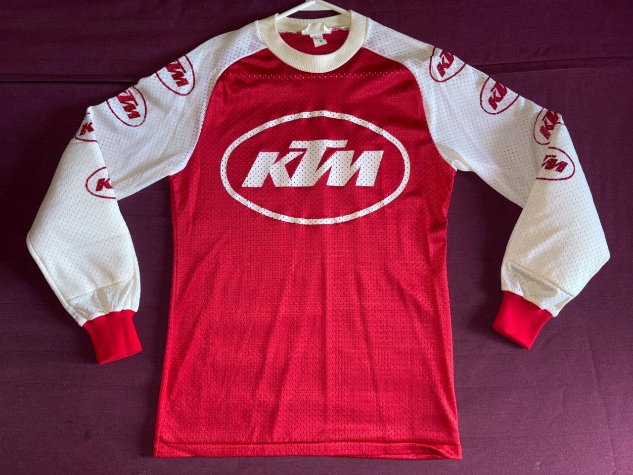 Vintage KTM Racing Team Red Mesh Long Sleeve Shirt Small motocross 70s rare gallery