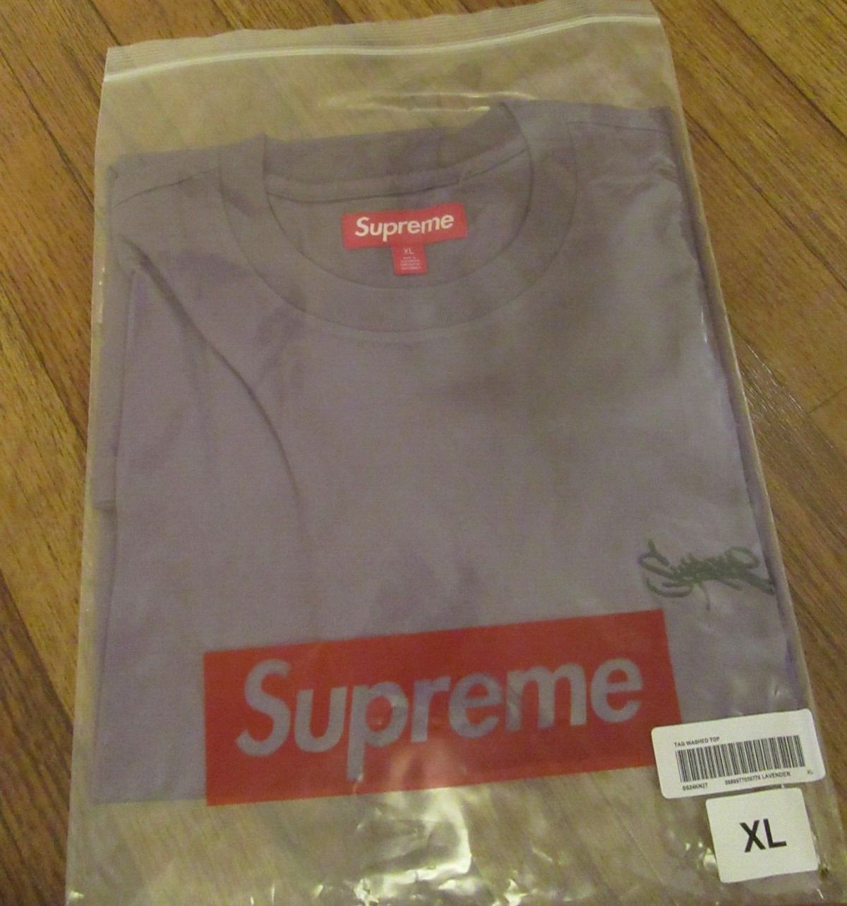 Supreme Washed Tag S/S Top Size XL Lavender SS24 Supreme New York 2024 Brand New gallery