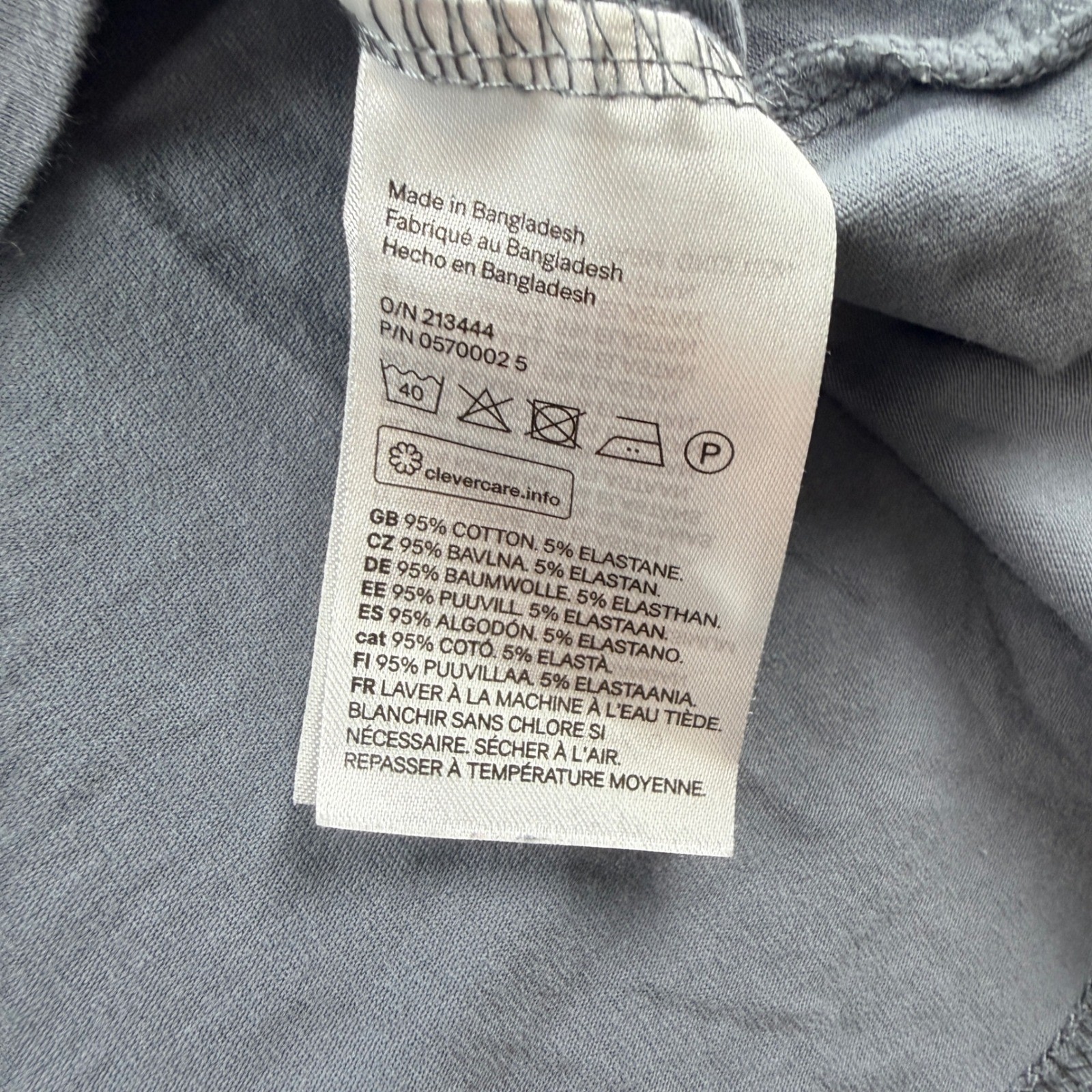 H&M Men's Slim Fit Short Sleeve T-Shirt Gray Size Medium Cotton Blend Stretch gallery