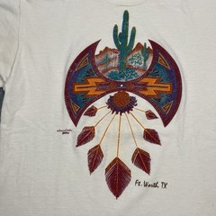 Vintage 90s Fort Worth Texas Single Stitch Tshirt White Medium Desert VTG USA