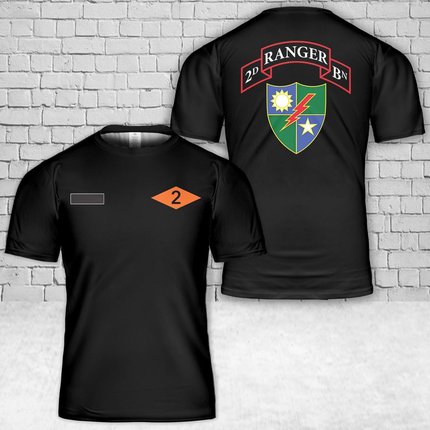 Custom Name US Army 2/75 Ranger Battalion Diamond T-Shirt Best Gift For Dad