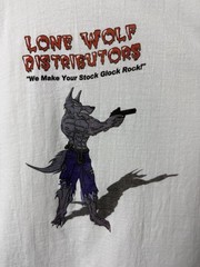 Vintage Lone Wolf Distributors Glock Gun Men’s S White Shirt 90s Y2K