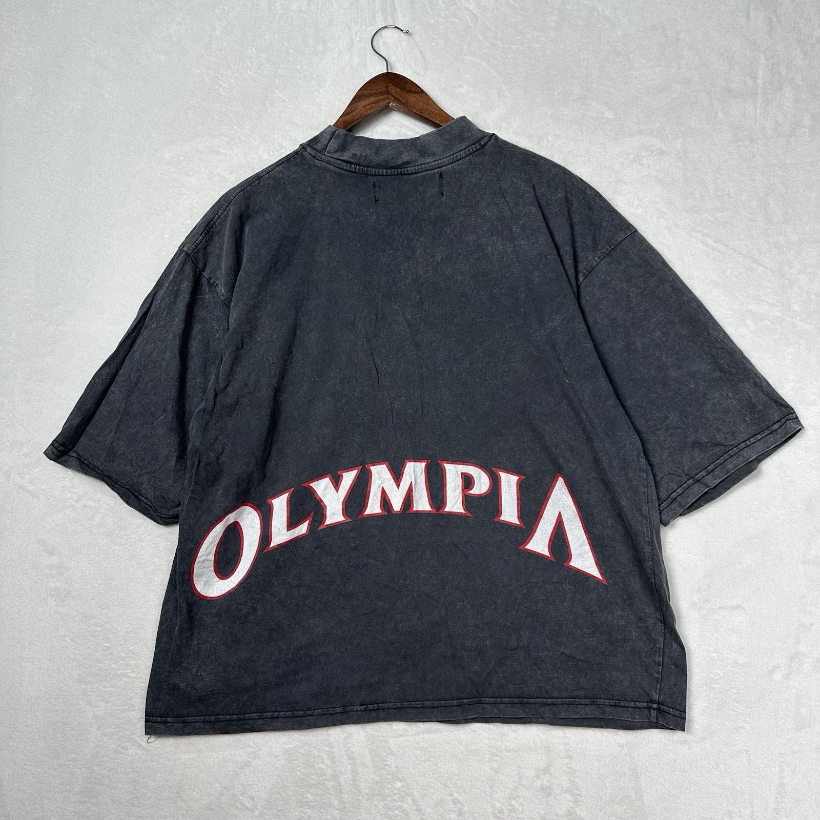 Joe Weider Mr Olympia Oversized Heavyweight T-Shirt Bodybuilding Gym Mens M gallery