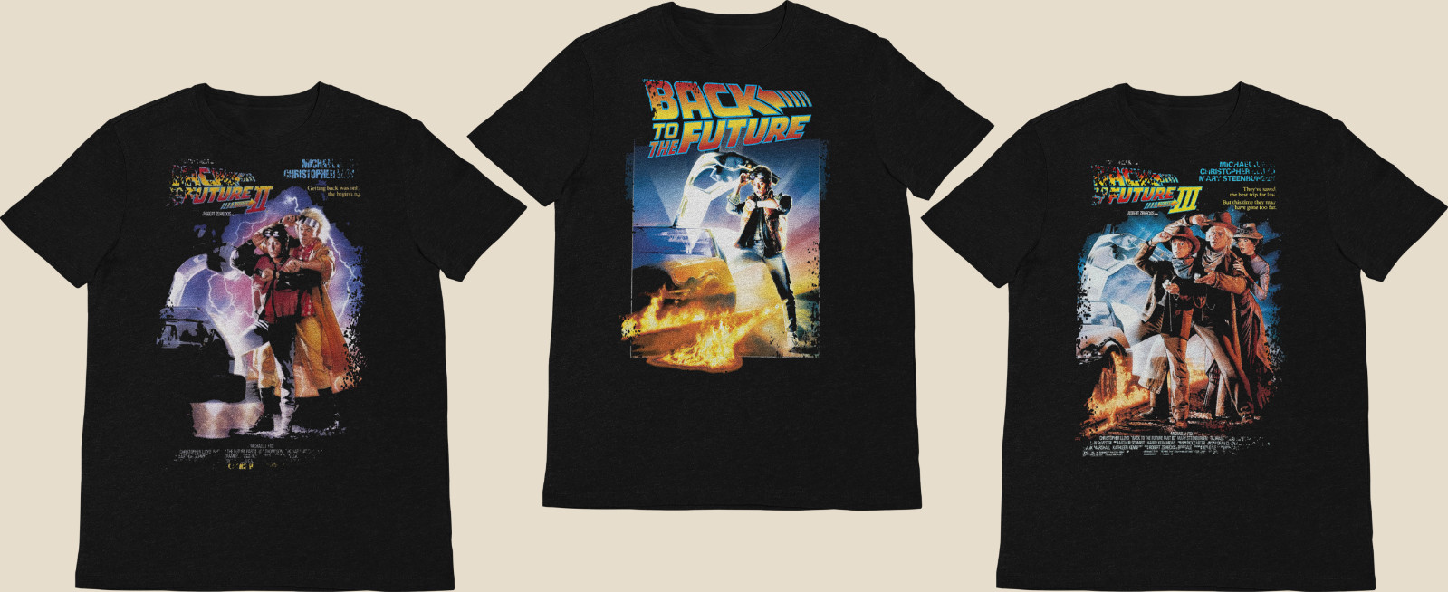 Back to the Future Collection - Movie Poster inspired Unisex Black T-Shirts gallery