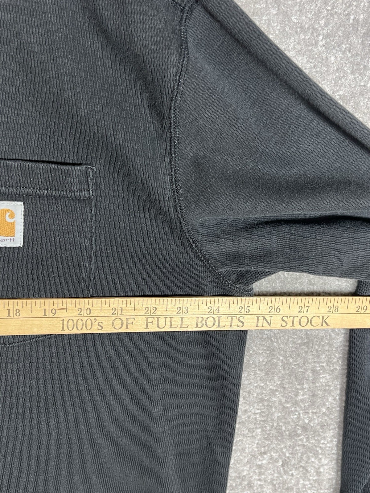 Carhartt Heavyweight Long Sleeve Thermal Henley Shirt Mens Size XL Black Pocket gallery