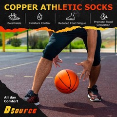 Copper Cushioned Sole Arch Support Athletic Ankle Socks Cycling Running