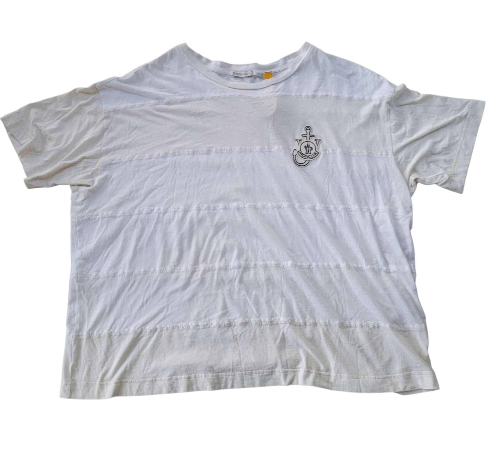 MONCLER GENIUS 1 Moncler JW Anderson Wavy Stitched Dress Logo T-Shirt Sz XL gallery