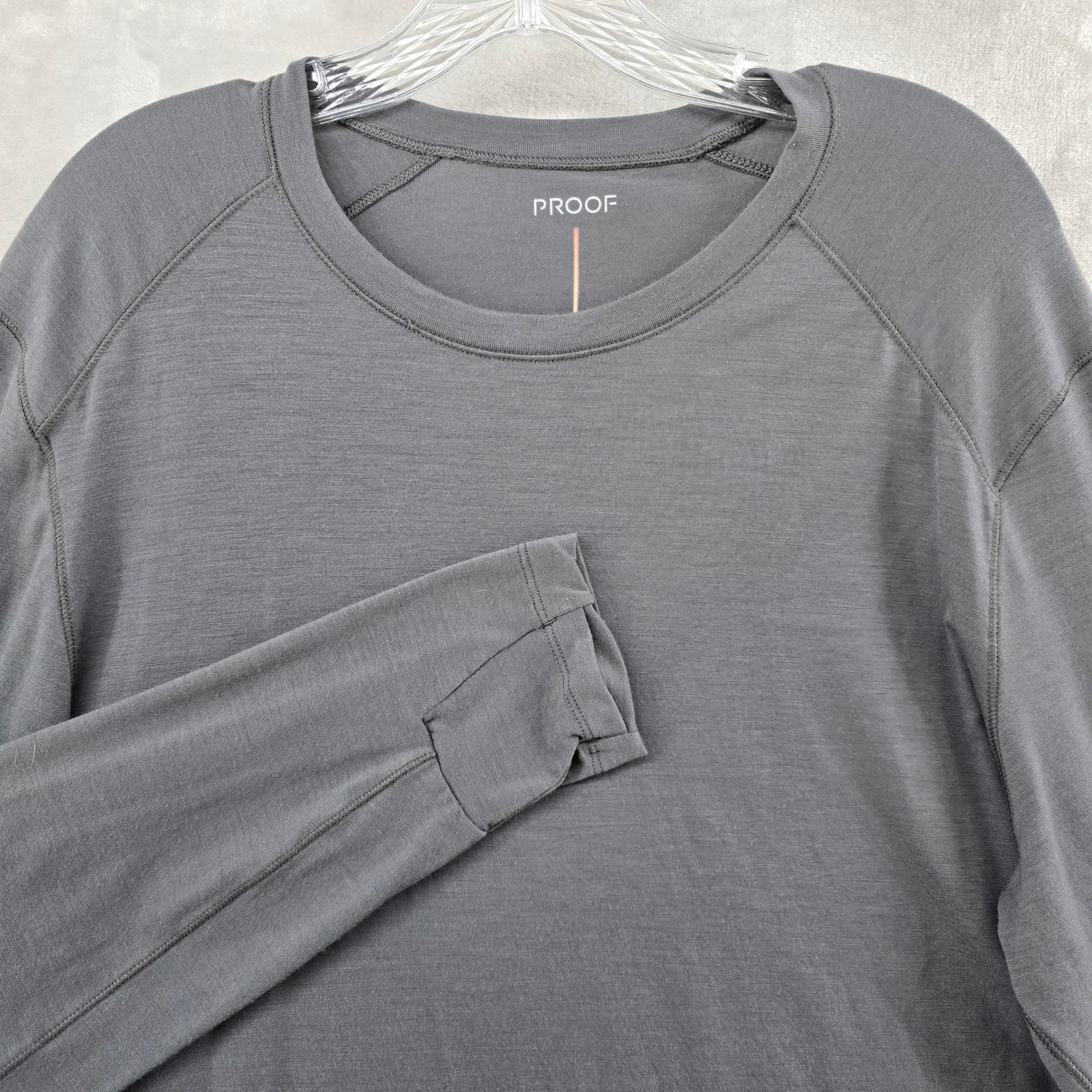 Proof 72-Hour Merino Tee Mens XL Gray Long Sleeve Crewneck Base Layer Huckberry
